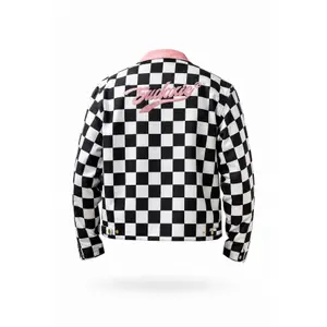 Women's Checked Motorcycle Jacket Eudoxie Alix image-1