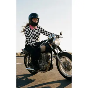 Women's Checked Motorcycle Jacket Eudoxie Alix image-2