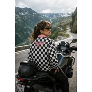 Women's Checked Motorcycle Jacket Eudoxie Alix image-3