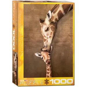 1000-piece giraffe cuddle puzzle Eurographics image-0