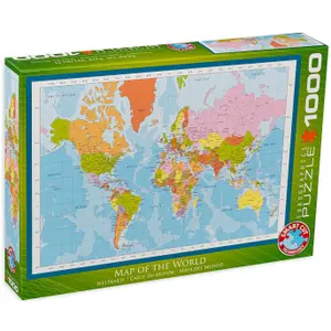 Pack of 1000 world map puzzle pieces Eurographics image-0