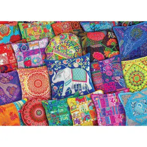 Pack of 1000 colorful cushion puzzle pieces Eurographics image-1