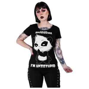 Women's T-shirt Evil Clothing Killer Panda Antisocial image-0