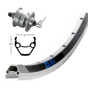 Roue de vélo avant 36 trous Exal DH3N72 QR ZX 19