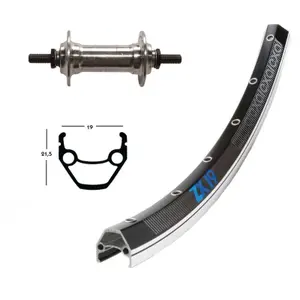 36-gaats voorwielas met schroeven Exal Winora 100