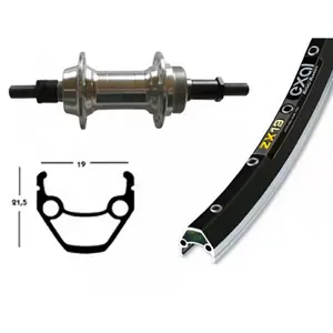 Roue arriére avec vis Exal Winora Zx 19 135