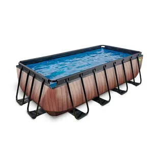 Piscine avec pompe filtrante enfant Exit Toys Wood 400 x 200 x 100 cm image-1