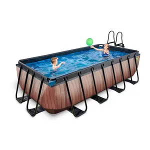 Piscine avec pompe filtrante enfant Exit Toys Wood 400 x 200 x 100 cm image-5