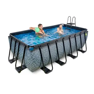 Piscine avec pompe filtrante enfant Exit Toys Stone 400 x 200 x 122 cm image-4