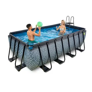 Piscine avec pompe filtrante enfant Exit Toys Stone 400 x 200 x 122 cm image-5