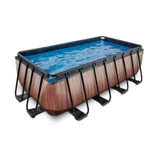 Piscine avec pompe filtrante enfant Exit Toys Wood 400 x 200 x 122 cm image-1