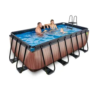 Piscine avec pompe filtrante enfant Exit Toys Wood 400 x 200 x 122 cm image-4