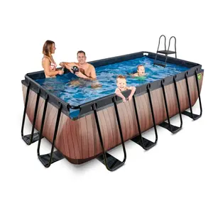 Piscine avec pompe filtrante enfant Exit Toys Wood 400 x 200 x 122 cm image-5