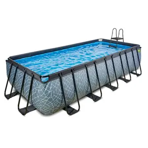 Piscine avec pompe filtrante enfant Exit Toys Stone 540 x 250 x 122 cm image-0