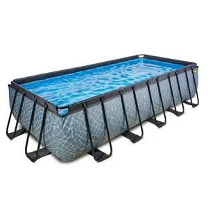 Piscine avec pompe filtrante enfant Exit Toys Stone 540 x 250 x 122 cm image-1