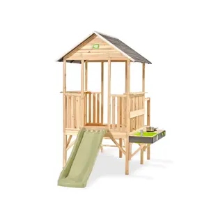 Maisonnette in legno con scivolo e cucina Exit Toys Panorama 550