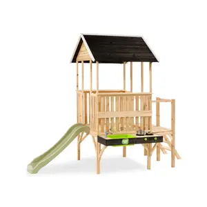 Maisonnette in legno con scivolo e cucina Exit Toys Panorama 550 image-2
