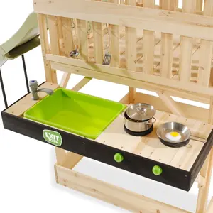 Maisonnette in legno con scivolo e cucina Exit Toys Panorama 550 image-4