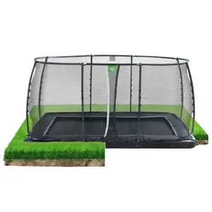 Trampoline enterré au niveau du sol avec filet de sécurité Exit Toys Dynamic 244 x 427 cm