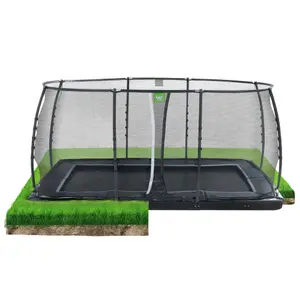 Trampoline enterré au niveau du sol avec filet de sécurité Exit Toys Dynamic 275 x 458 cm
