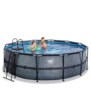 Piscine avec pompe filtrante enfant Exit Toys Stone 450 x 122 cm image-0