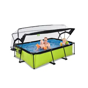 Piscine avec pompe filtrante et dôme enfant Exit Toys Lime 220 x 150 x 65 cm image-3