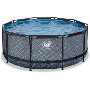 Piscine avec pompe filtrante enfant Exit Toys Stone 360 x 122 cm image-1