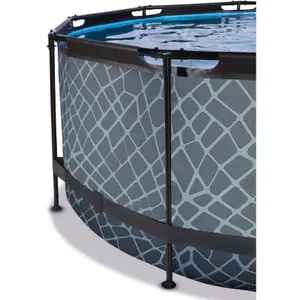 Piscine avec pompe filtrante enfant Exit Toys Stone 360 x 122 cm image-3