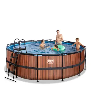 Piscine avec pompe filtrante enfant Exit Toys Wood 427 x 122 cm image-0