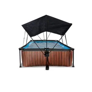 Piscine avec pompe filtrante et voile d'ombrage enfant Exit Toys Wood 220 x 150 x 65 cm image-2