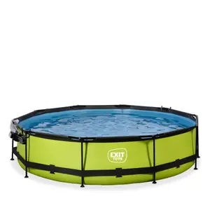Piscina con bomba de filtración y cúpula para niños Exit Toys Lime 360 x 76 cm