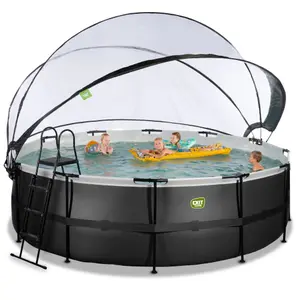 Piscine avec pompe filtrante à sable et dôme en cuir enfant Exit Toys 450 x 122 cm image-0