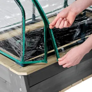 Carré potager sur pieds avec serre et outils de jardinage Exit Toys Aksent L image-1