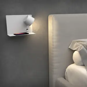 Wall Light with Reader Exo lighting Serene Left SMD 732lm(434lm) CRI80 3000K USB A-USB C image-1