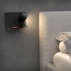 Wall Light with Reader Exo lighting Serene Left SMD 732lm(434lm) CRI80 3000K USB A-USB C image-1