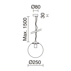 Suspension Exo lighting OXY E27 250 mm image-1