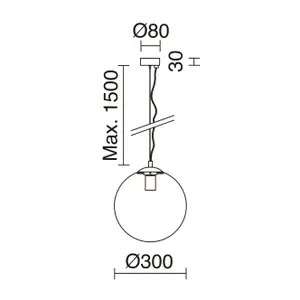 Suspension Exo lighting OXY E27 300 mm image-1