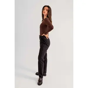 Jeans mom confort noir taille mi-haute en coton femme F.A.M. Paris Marie image-2