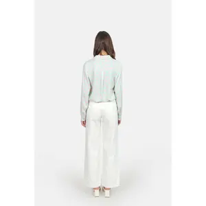 Jeans évasé blanc taille haute en coton femme F.A.M. Paris Forest image-3