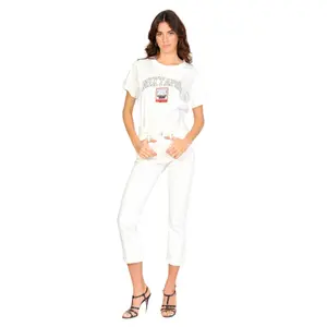 Jeans mom blanc taille mi-haute en coton femme F.A.M. Paris Patricia image-0