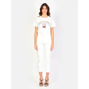 Jeans mom blanc taille mi-haute en coton femme F.A.M. Paris Patricia image-1