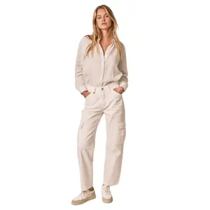 Women's white cargo jeans F.A.M. Paris Charlie image-0