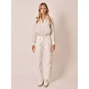 Women's white cargo jeans F.A.M. Paris Charlie image-1