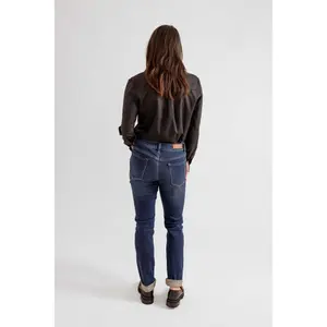 Vaqueros pitillo de mujer de tiro medio azul oscuro F.A.M. Paris Ena image-3