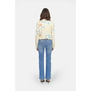 Bootcut-jeans i blå bomuld med stretch til kvinder F.A.M. Paris Bella image-3