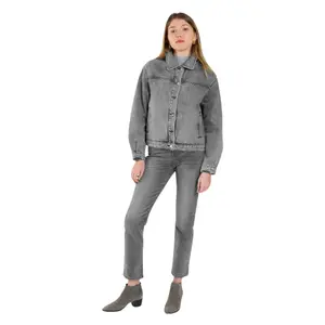 Cazadora vaquera oversize gris F.A.M. Paris Vicky image-0