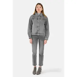Cazadora vaquera oversize gris F.A.M. Paris Vicky image-1