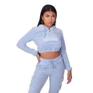 Kurzer Kapuzenpullover aus Samt für Frauen Project X Paris image-0