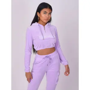 Kurzer Damen Hoodie aus Velours Project X Paris image-3