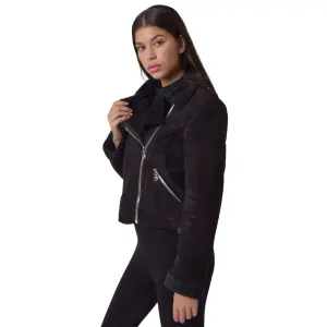 Giacca perfecto in pelle scamosciata con fodera in finta pelle di pecora Project X Paris image-2